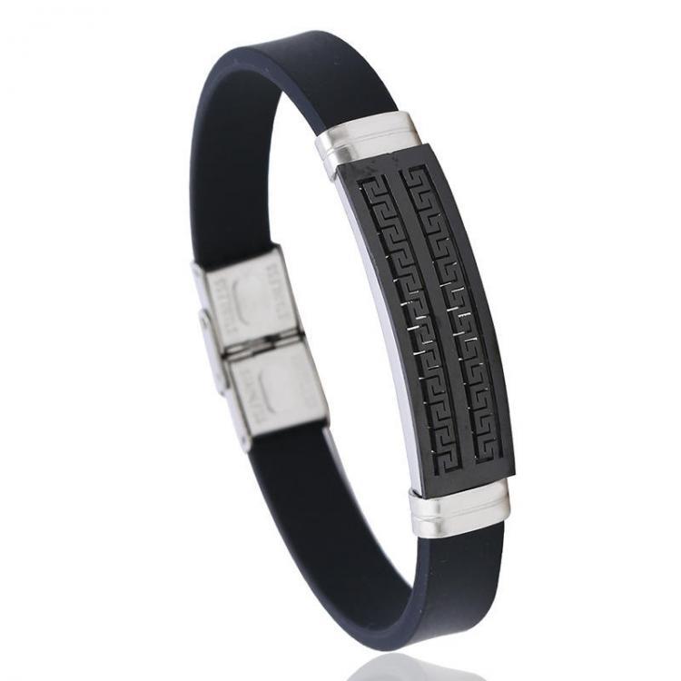 shopping תכשיטים לגבר Stainless Steel Personality  Men's Silicone Bracelet