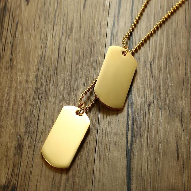shopping תכשיטים לגבר Men Stainless Steel Hangtag Pendant Chain Trendy Black Plating Necklace