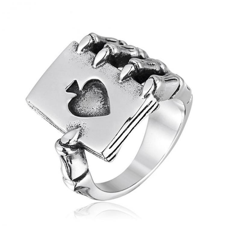 shopping תכשיטים לגבר Gothic Spades Claw Stainless Steel Men's Ring Punk Rocker Finger Ring Gift