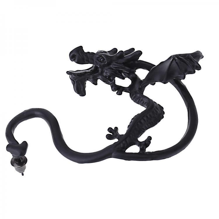 shopping תכשיטים לגבר Unisex Statement Punk Dragon Ear Cuff Black Gold Ear Clip Stud Earrings