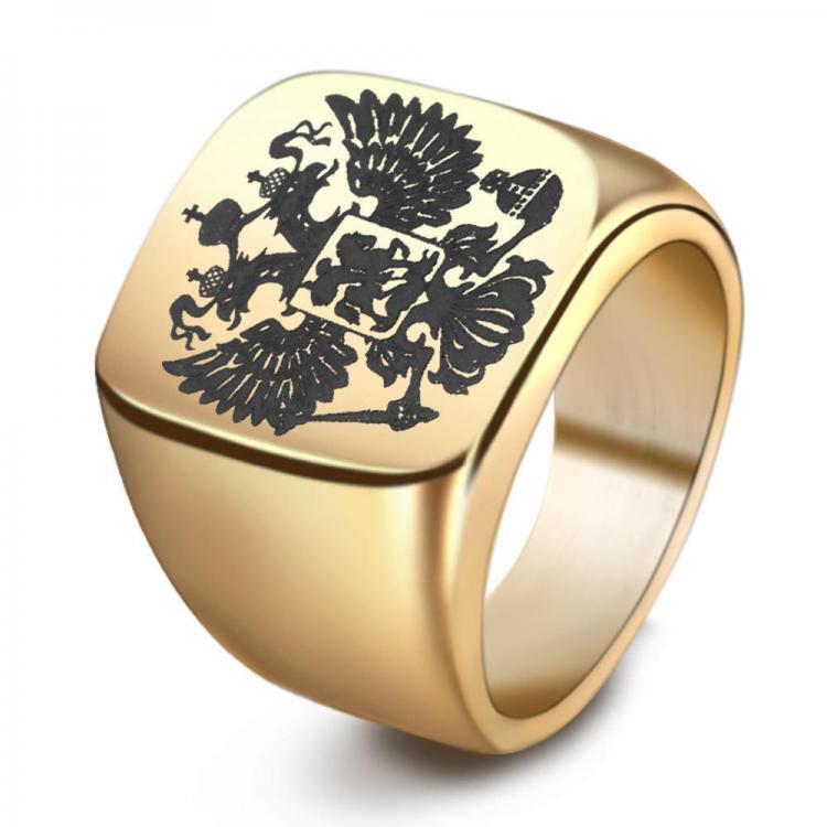 shopping תכשיטים לגבר Punk Stainless Steel Double Eagle Head Finger Ring Men Vintage Jewelry