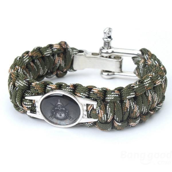shopping תכשיטים לגבר Outdoor Camping Paracord Survival Weave Bracelet Nylon Rope Kits Bangle
