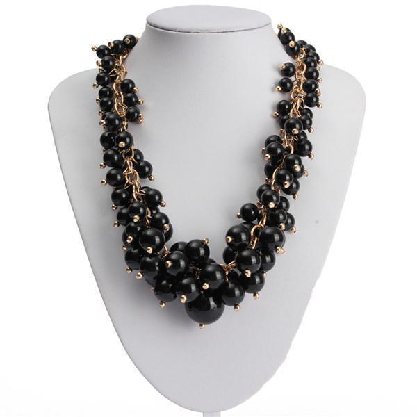 shopping תכשיטים לאישה Candy Color Multilayer Beads Choker Statement Pendant Necklace