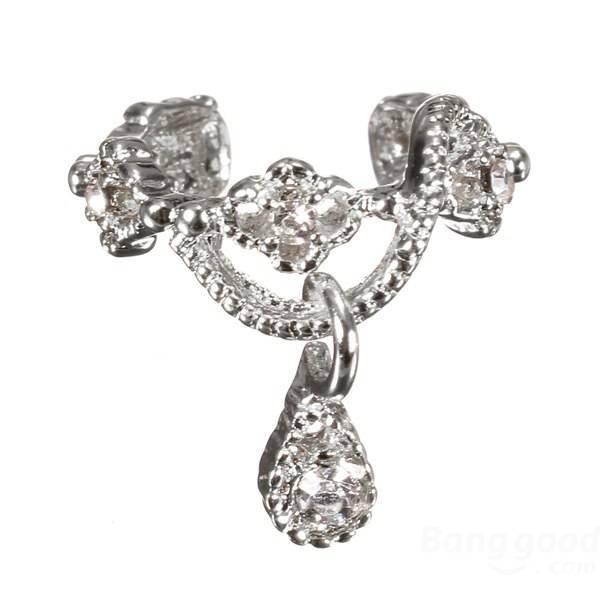 shopping תכשיטים לאישה 1pc Rhinestone Crown Wrap Ear Cuff Earring Hook No Piercing