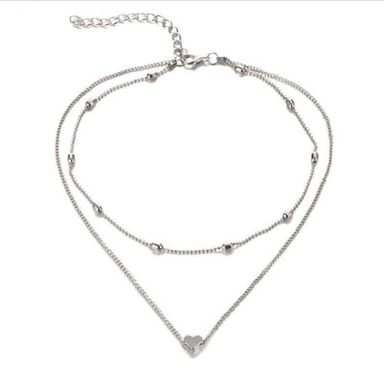 shopping תכשיטים לאישה Trendy Double-layered Heart Anklet Peach Heart Beach Anklet