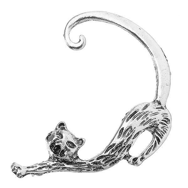 shopping תכשיטים לאישה 1Pc Trendy Left Ear Stud Cuff Exaggerated Alloy Winding Sexy Cat Earring for Women