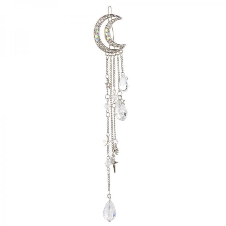 shopping תכשיטים לאישה Retro Diamond Tassels Crescent Hairpin Stars Pendant Hair Accessories for Women