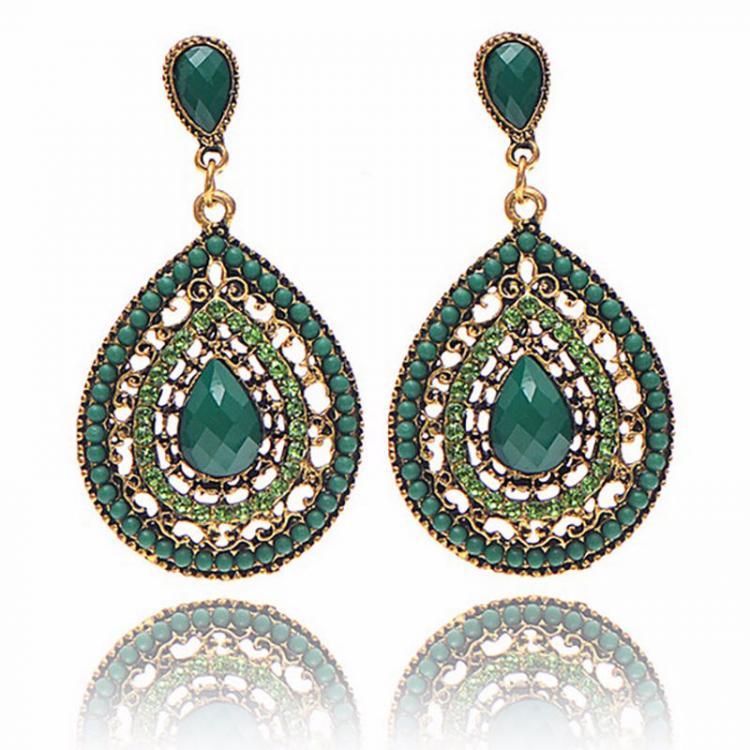 shopping תכשיטים לאישה Bohemian Water Drop Diamond Earring Rhinestone Shiny Ear Drop For Women