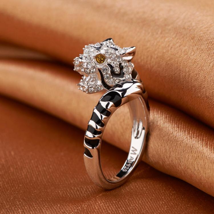shopping תכשיטים לאישה Lovely Chinese Zodiac Gold Rings Animals Rhinestones Silver Adjustable Rings for Girls Women
