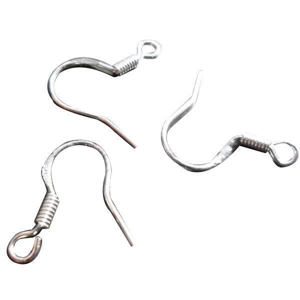 shopping ציוד לבניית תכשיטים Silver Plated Unisex Fish Dangle Metal Earring Hooks Coil DIY Finding