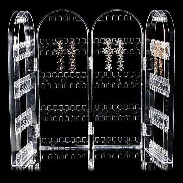 shopping ציוד לבניית תכשיטים Acrylic Folded Display Stand Holder Ear Studs Earring Jewelry