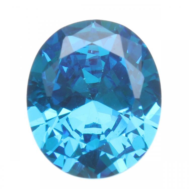 shopping ציוד לבניית תכשיטים 10x12mm Diamond Oval Light Blue Artificial Zircon Jewelry DIY Making Loose Gemstone Decoration
