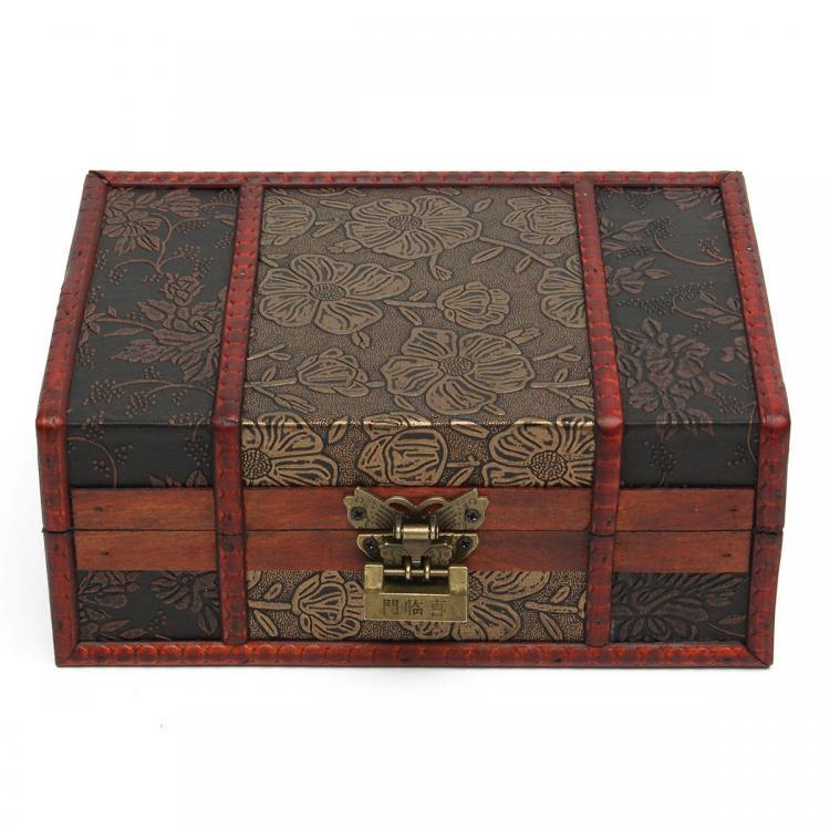 shopping ציוד לבניית תכשיטים Red Vintage Retro Flower Carved Wooden Jewelry Gift Collect Box Case Holder