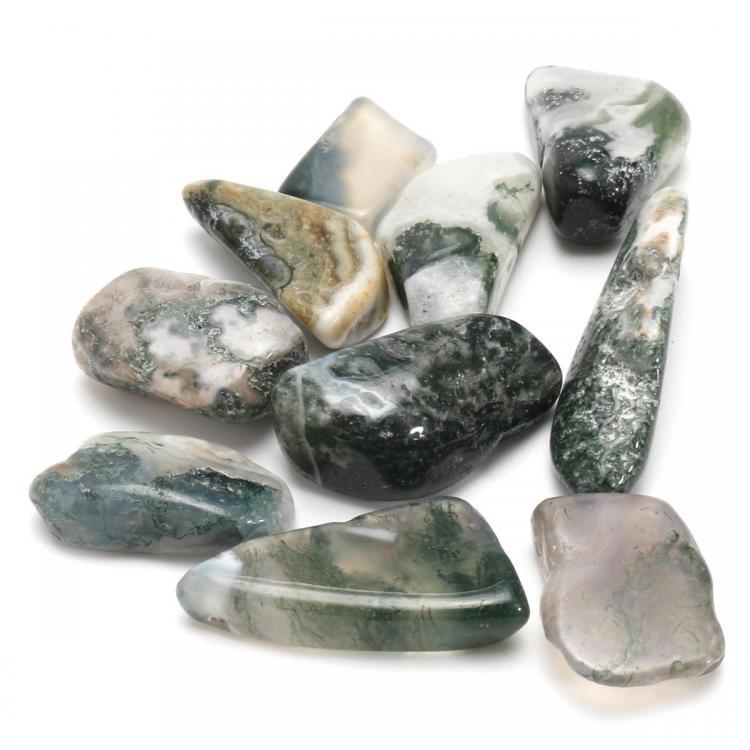shopping ציוד לבניית תכשיטים 10 Pcs of Natural Stone Moss Agate Crystal DIY Jewelry