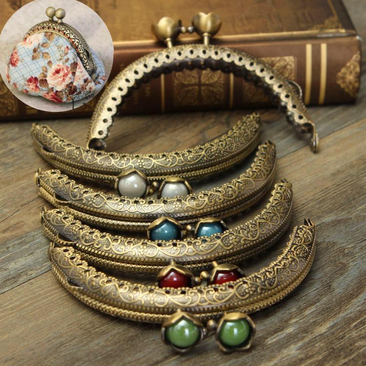 shopping ציוד לבניית תכשיטים 5Pcs Bronze Metal Purse Bag Frame Kiss Clasp Lock Arch Tone Wallet Clip