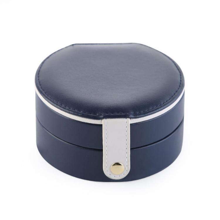 shopping ציוד לבניית תכשיטים Portable Travel Round Multi-Layer Jewelry Box Leather Stud Earrings Jewellery Ornaments Storage Case