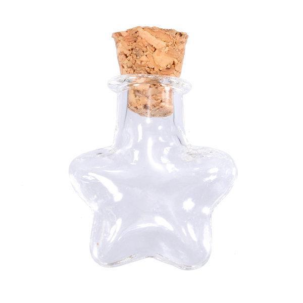 shopping ציוד לבניית תכשיטים 20x22mm Multicolor Mini Glass Paper Shaped Message Wishing Bottle Vial