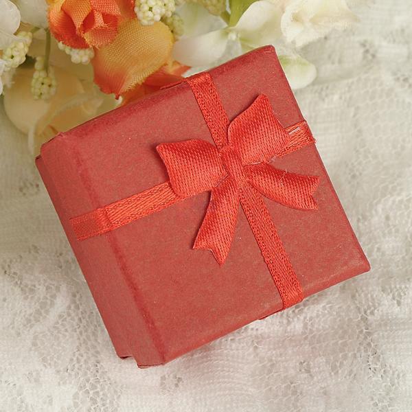 shopping ציוד לבניית תכשיטים Bow Earring Ring Pendant Jewelry Display Gift Box Square Case