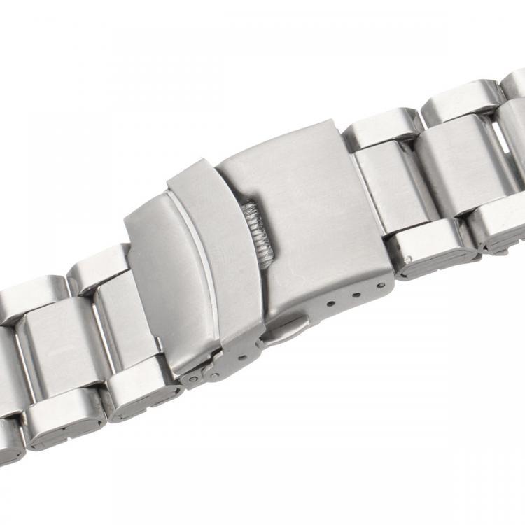 shopping ציוד לשעונים 20mm 22mm 24mm Solid Link Silver Stainless Steel Watch Band