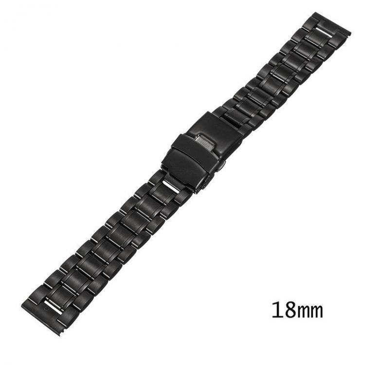 shopping ציוד לשעונים 18/20/22/24mm Stainless Steel Double Lock Flip Bracelet Watch Band Link Black