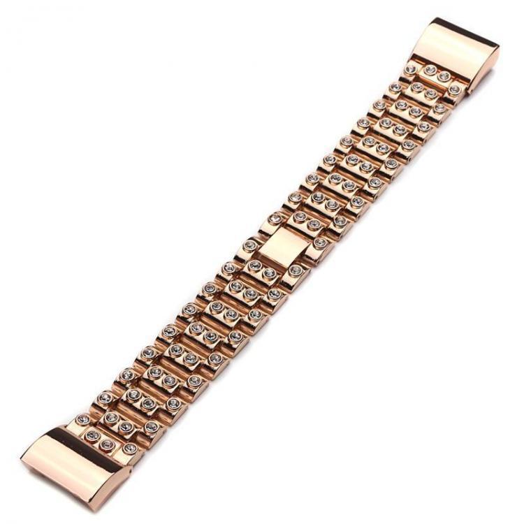 shopping ציוד לשעונים Rhinestone Watch Band Metal Stainless Steel Strap Bracelet Replacement for Fitbit Charge 2