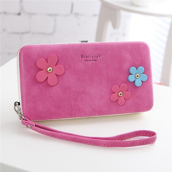 shopping תיקי נשים Women Flower 5.5 Inch Phone PU Wallet Case Cover Long Wallet Purse For Iphone Huawei Xiaomi