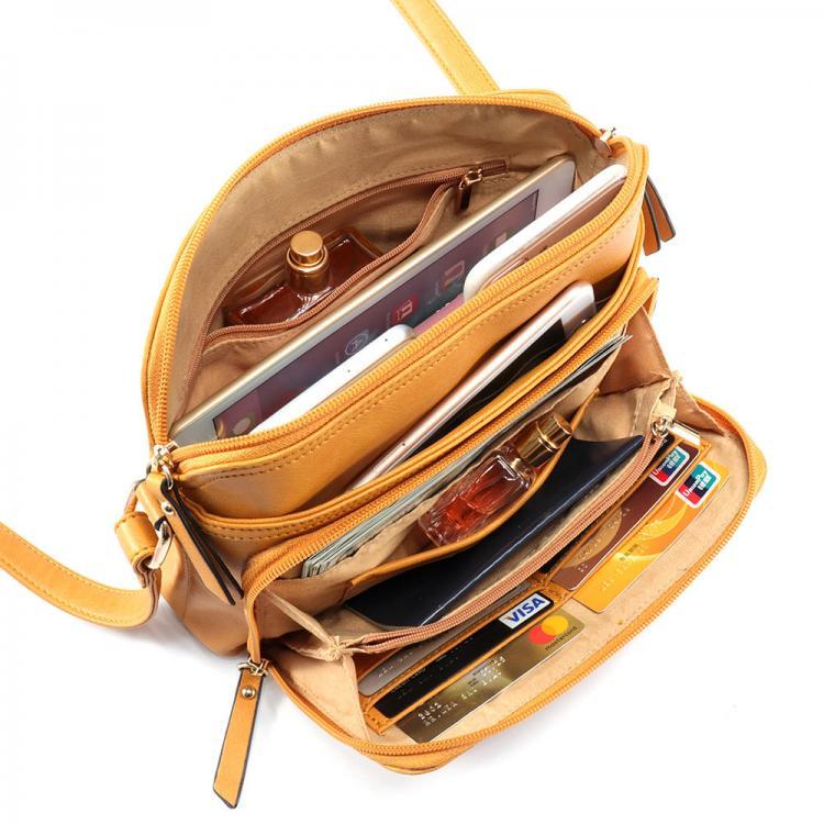 shopping תיקי נשים Brenice Women Solid Multi-pockets Casual Faux Leather Crossbody Bag Shoulder Bag Handbag