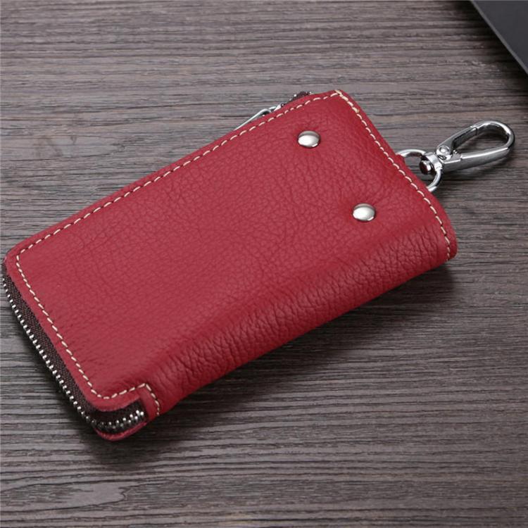 shopping תיקי נשים Men And Women Retro Genuine Leather Multi-function 6 Key Holder Purse Solid Card Holder