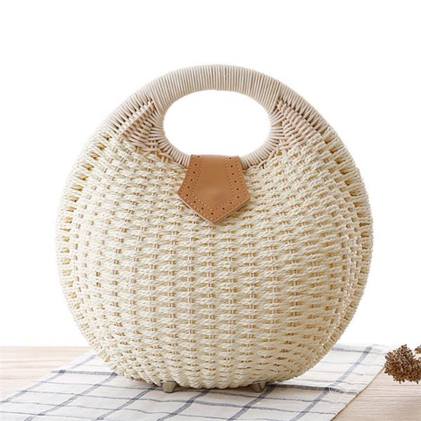 shopping תיקי נשים Women Nest Tote Handbag Summer Beach Bag Straw Bag Rattan Bag Handbag