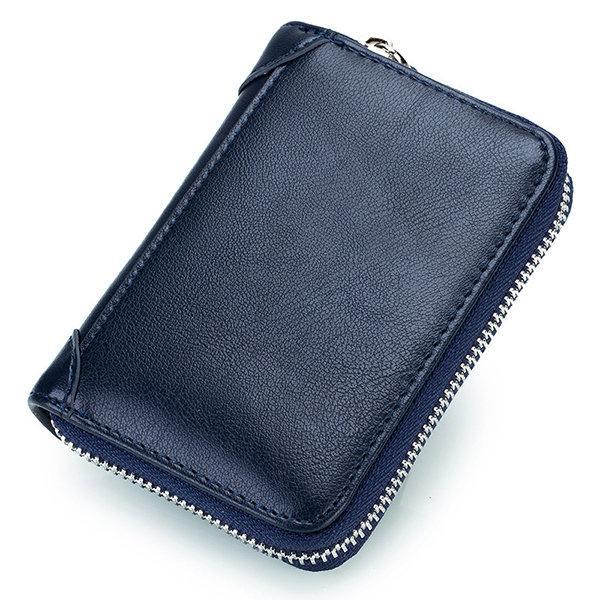 shopping תיקי נשים Large Capacity RFID Genuine Leather Men Women Casual Zipper Creddit Card Holder