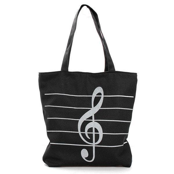 shopping תיקי נשים Women Canvas Musical  Shopping Bags Tote Girls Portable Shoulder Bags Handbags