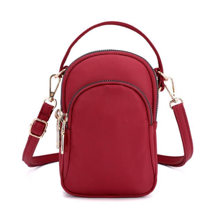 shopping תיקי נשים Women Nylon Waterproof Multi- Slot Solid Crossbody Bag Mini Portable Phone Bag