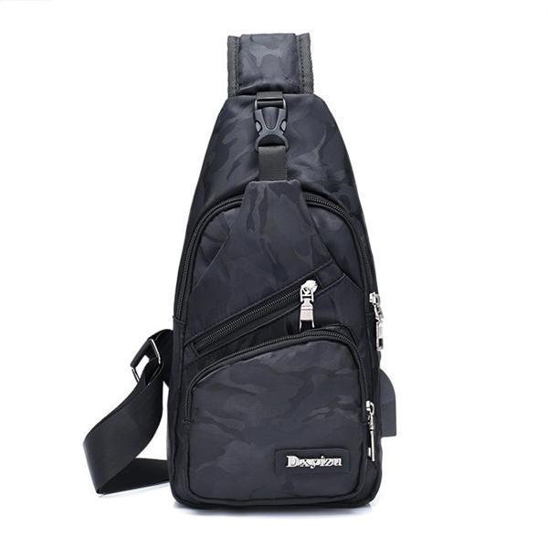 shopping תיקי גברים Men Crossbody Shoulder Bag Chest Bag Travel Hiking Daypack with USB charging Port