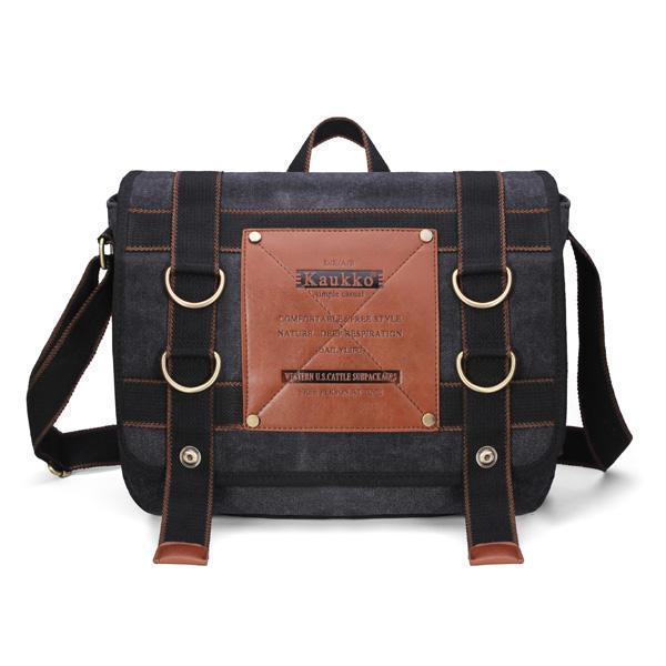 shopping תיקי גברים KAUKKO Mens Retro Canvas Travel Shoulder Bag School Messenger Bags