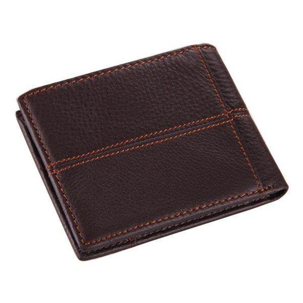 shopping תיקי גברים Men Business Genuine Leather Retro Card Holder Money Bag Wallet