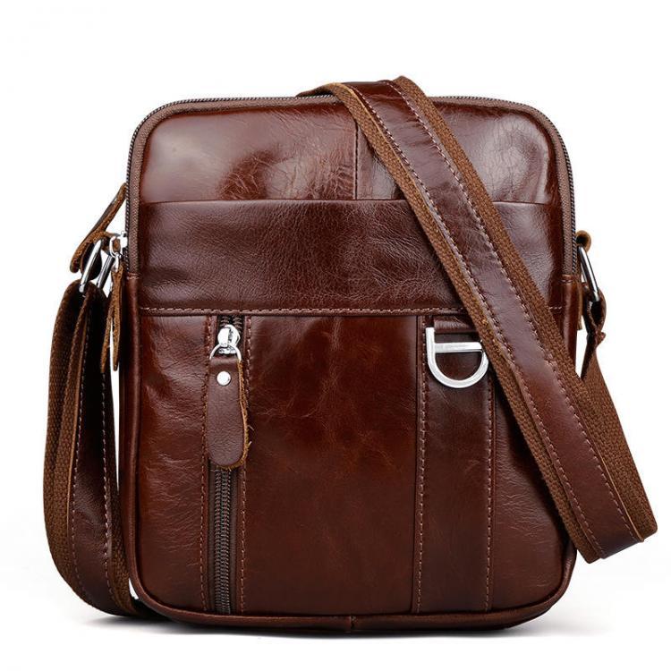 shopping תיקי גברים Brown Genuine Leather Shoulder Bag Messenger Crossbody Briefcase Sling Bag for ipad Mini