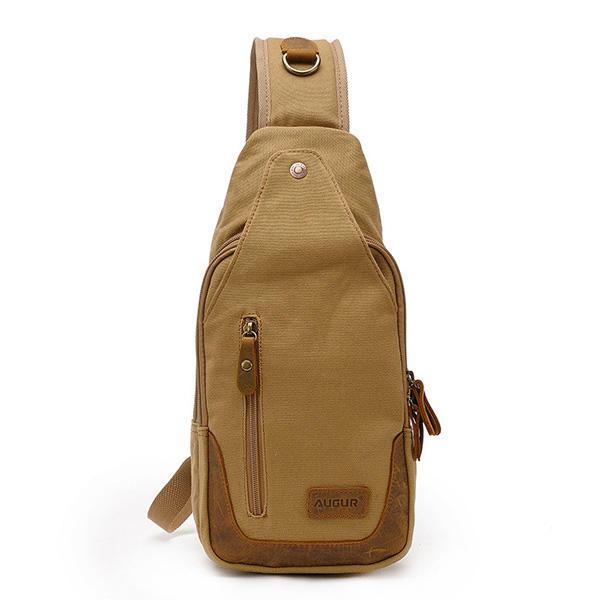 shopping תיקי גברים Men Fashion Chest Bag Canvas Casual Crossbody Bag Outdoor Leather Sling Bag