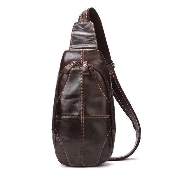 shopping תיקי גברים Men Genuine Leather Crossbody Bag Outdoor Leisure Retro Backpack