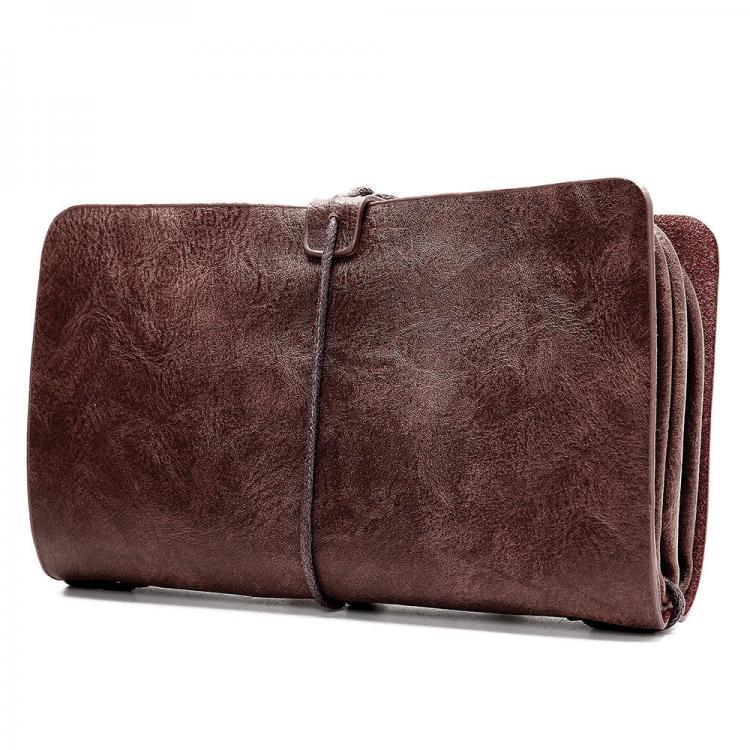 shopping תיקי גברים Men Vintage Multifunctional Casual Card Holder Solid Phone Bag Long Wallet For Business Outdoor