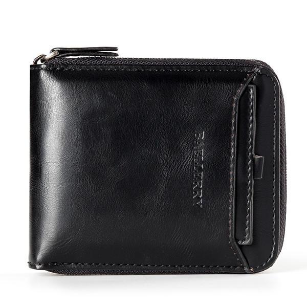 shopping תיקי גברים Baellerry Men Vintage PU Leather Short Zipper Card Holder Wallet For Men