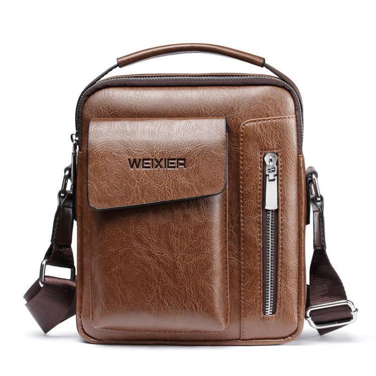 shopping תיקי גברים Weixier Men PU Leather Vintage Handbag Retro Crossbody Bag Shoulder Bag