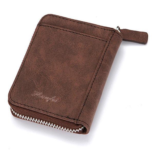 shopping תיקי גברים Men RFID Blocking Wallet Coin Bag Protective Wallet Zipper with 10 Card Slots Photo Wallet