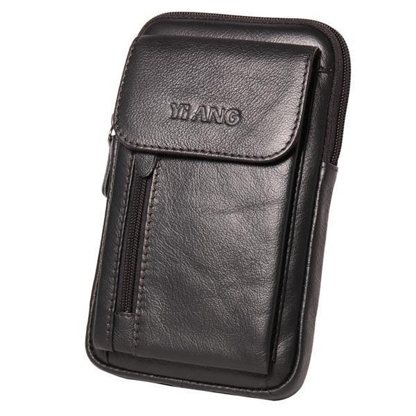 shopping תיקי גברים Genuine Leather 5.5-7&Prime; Cell Phone Bag Waist Bag Crossbody Bag For Men