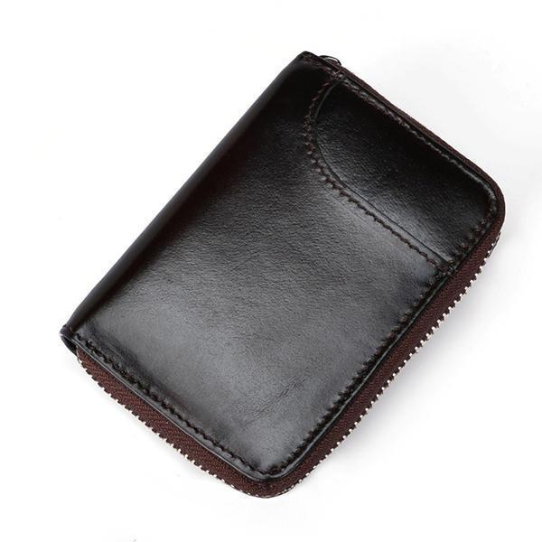 shopping תיקי גברים RFID Men And Women Genuine Leather 12 Card Slot Wallet Short Coin Purse