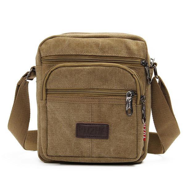 shopping תיקי גברים Men Casual Retro Canvas Shoulderbags Multi Pocket Crossbody Bags