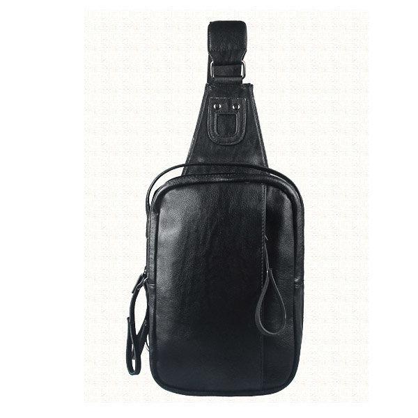 shopping תיקי גברים Men PU Casual Zipper Small Black Brown Blue Crossbody Shoulder Chest Bag