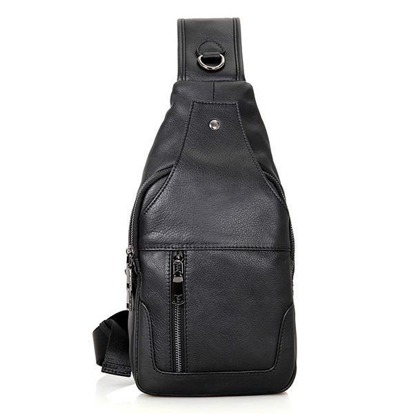 shopping תיקי גברים Men Genuine Leather Minimalist Vintage Crossbody Bag Leisure Business Chest Bag Weekend Bag