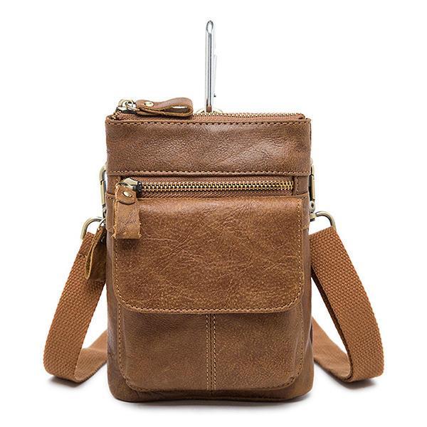 shopping תיקי גברים Genuine Leather Waist Bag First Layer Leather Leisure Retro Phone Bag Crossbody Bag For Men