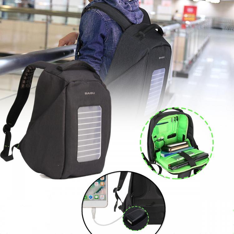 shopping ילקוטים ותיקי בית ספר 16 inch Waterproof Solar Panel Backpack Laptop USB Charger Outdoor Travel Camping Bags