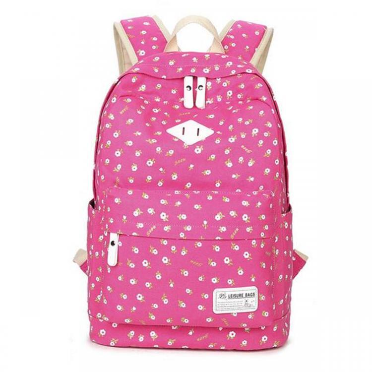 shopping ילקוטים ותיקי בית ספר Women Canvas Floral Backpack Casual Shoulder Bag Travel Laptop School Bag Rucksack
